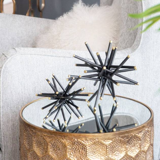 Enhabit Spiked Decorative Accents, Set of 3 - Black Gold