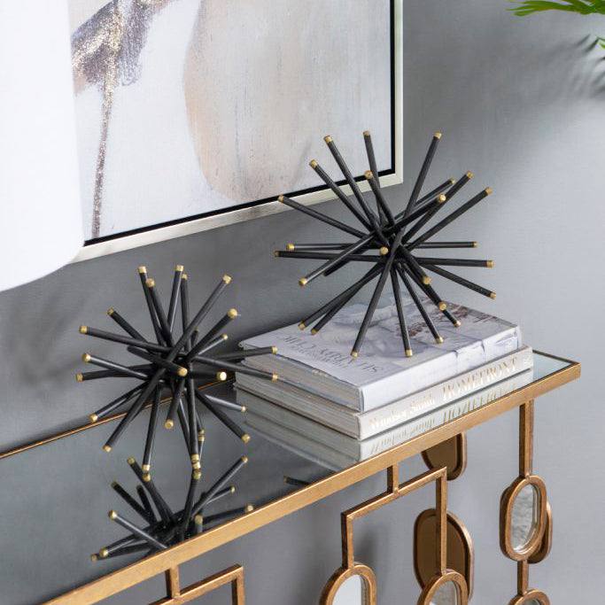 Enhabit Spiked Decorative Accents, Set of 3 - Black Gold