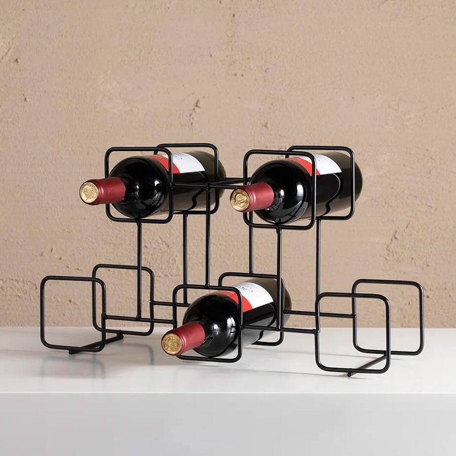 Enhabit Squares Wine Rack - Metal Black