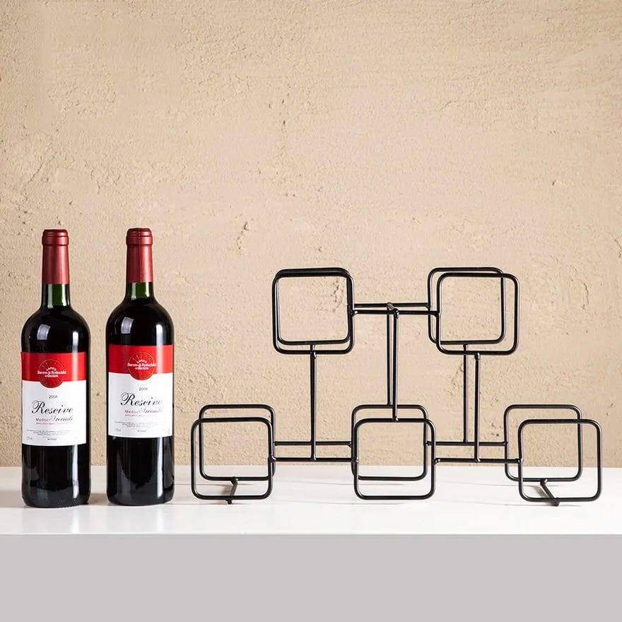 Enhabit Squares Wine Rack - Metal Black