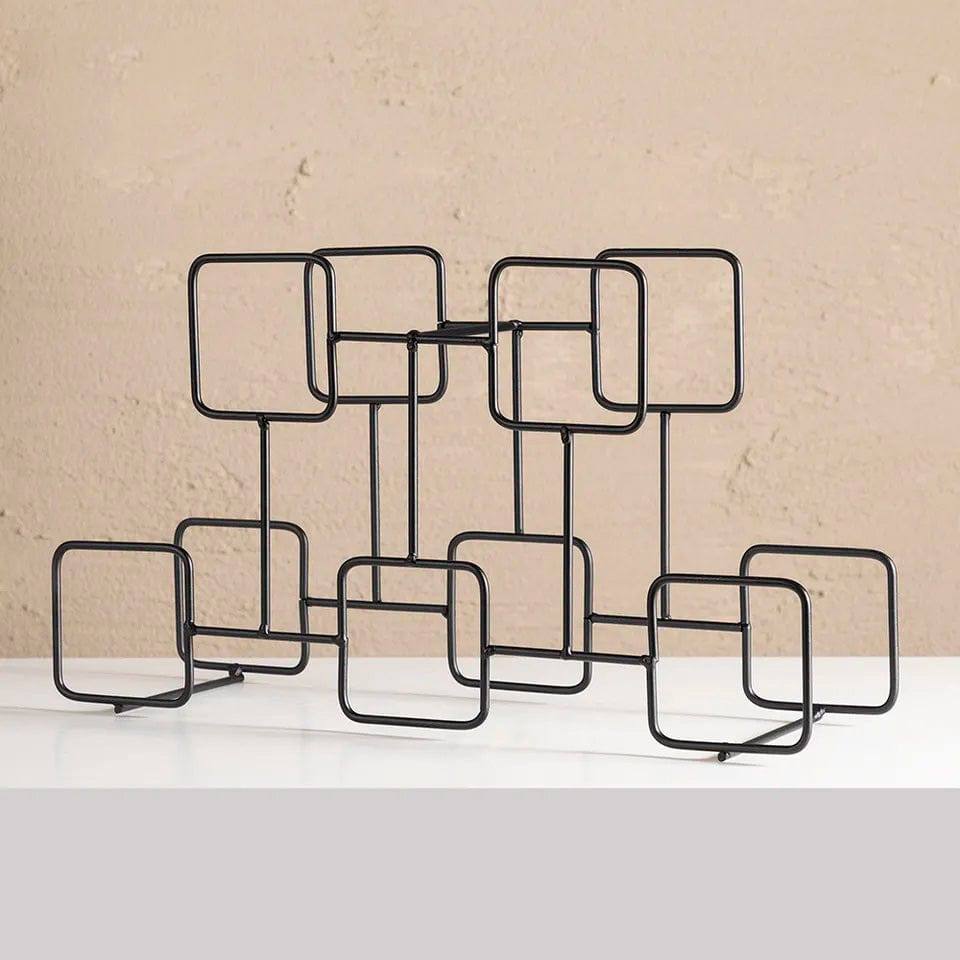 Enhabit Squares Wine Rack - Metal Black