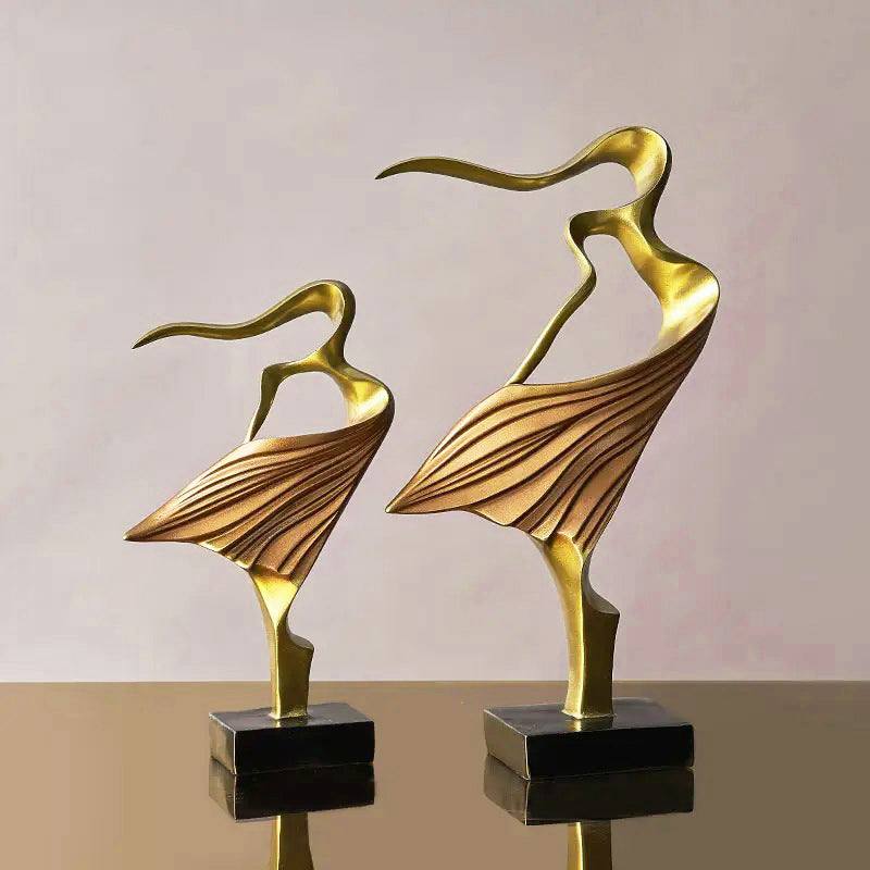 Enhabit Sway Decorative Sculptures, Set of 2 - Gold