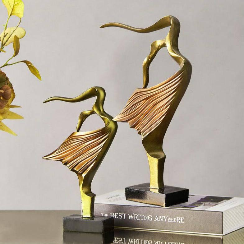 Enhabit Sway Decorative Sculptures, Set of 2 - Gold