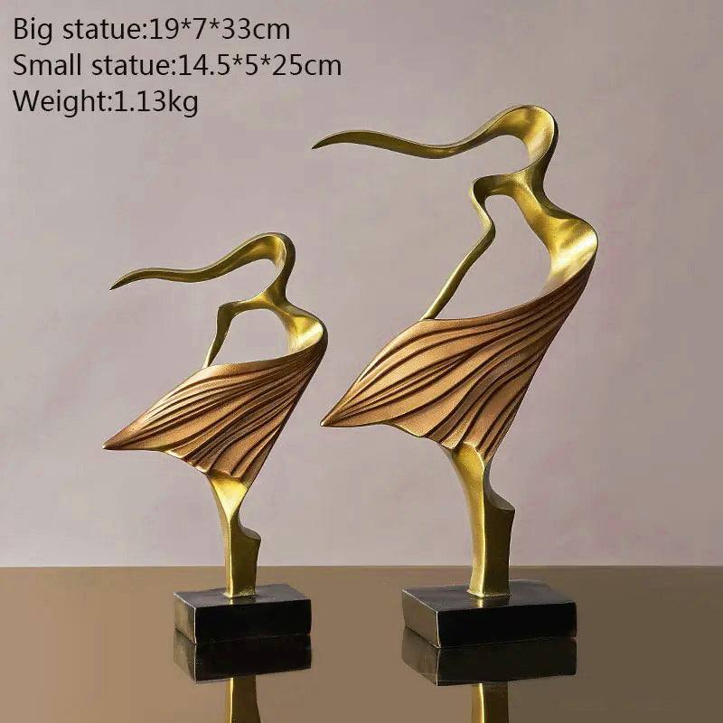 Enhabit Sway Decorative Sculptures, Set of 2 - Gold