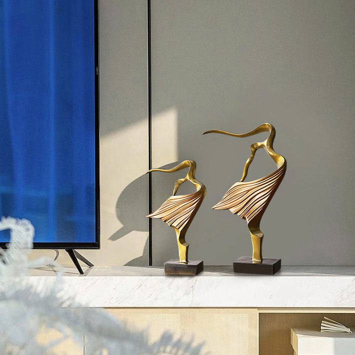 Enhabit Sway Decorative Sculptures, Set of 2 - Gold