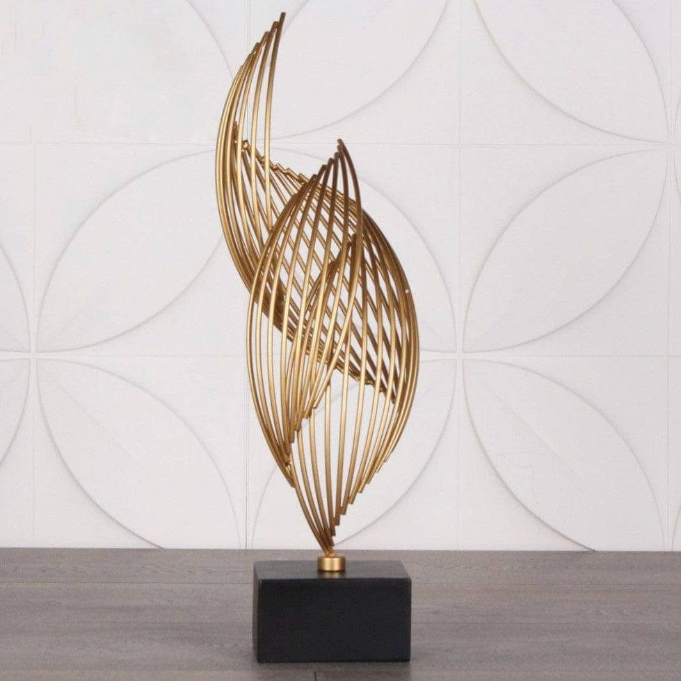 Enhabit Sway Metallic Sculpture - Black Gold