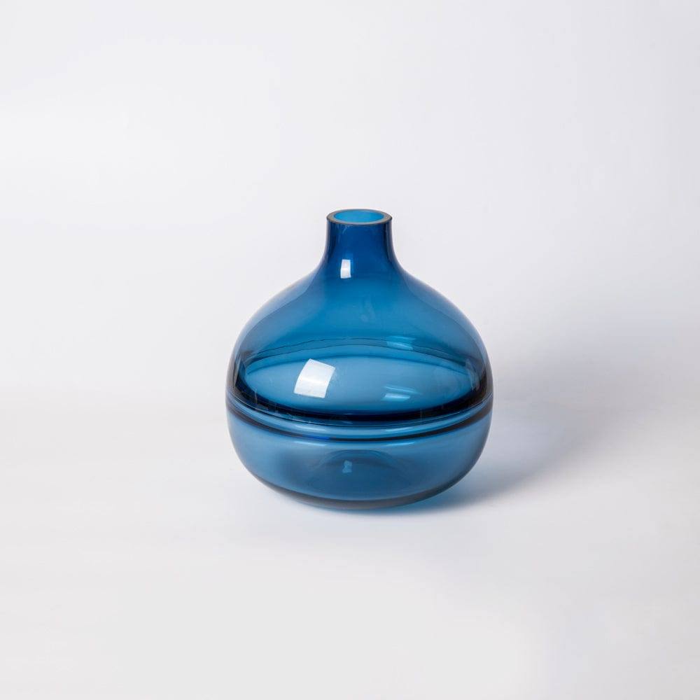 Enhabit Swirl Glass Vase Medium - Ocean Blue