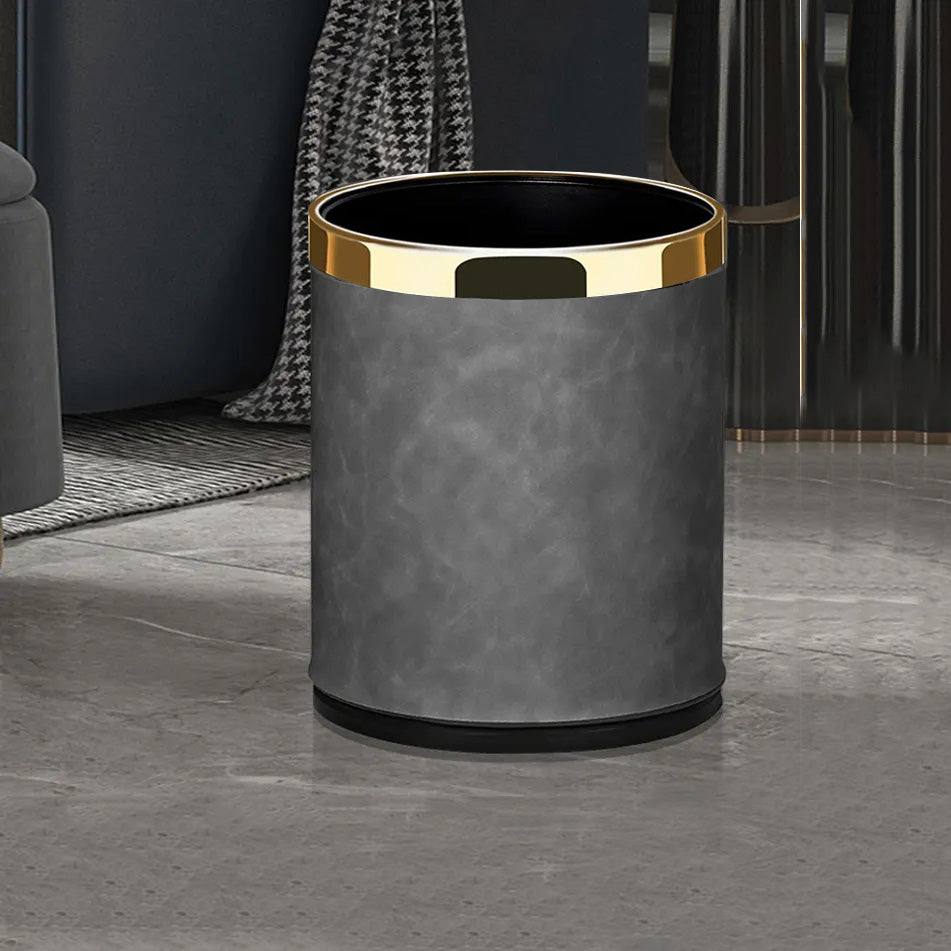 Enhabit Textured Waste Bin - Grey & Gold