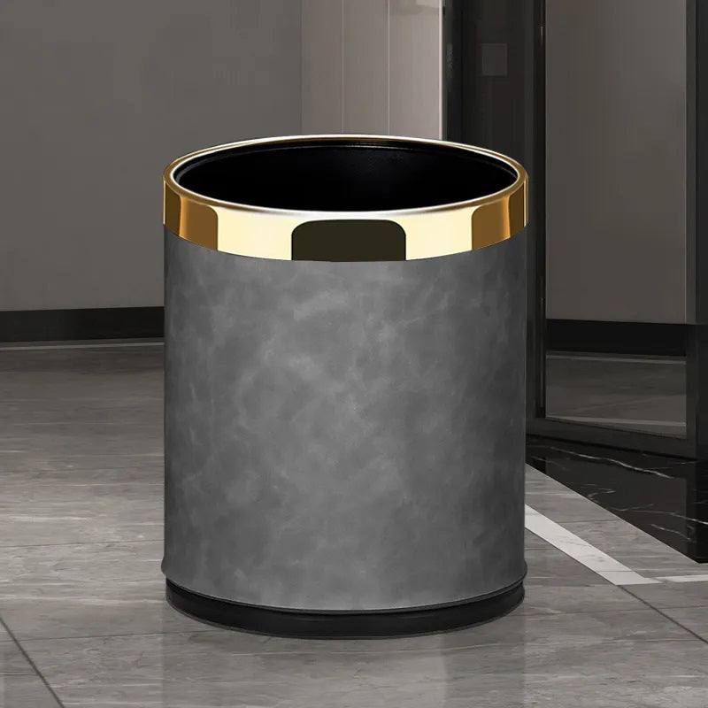 Enhabit Textured Waste Bin - Grey & Gold