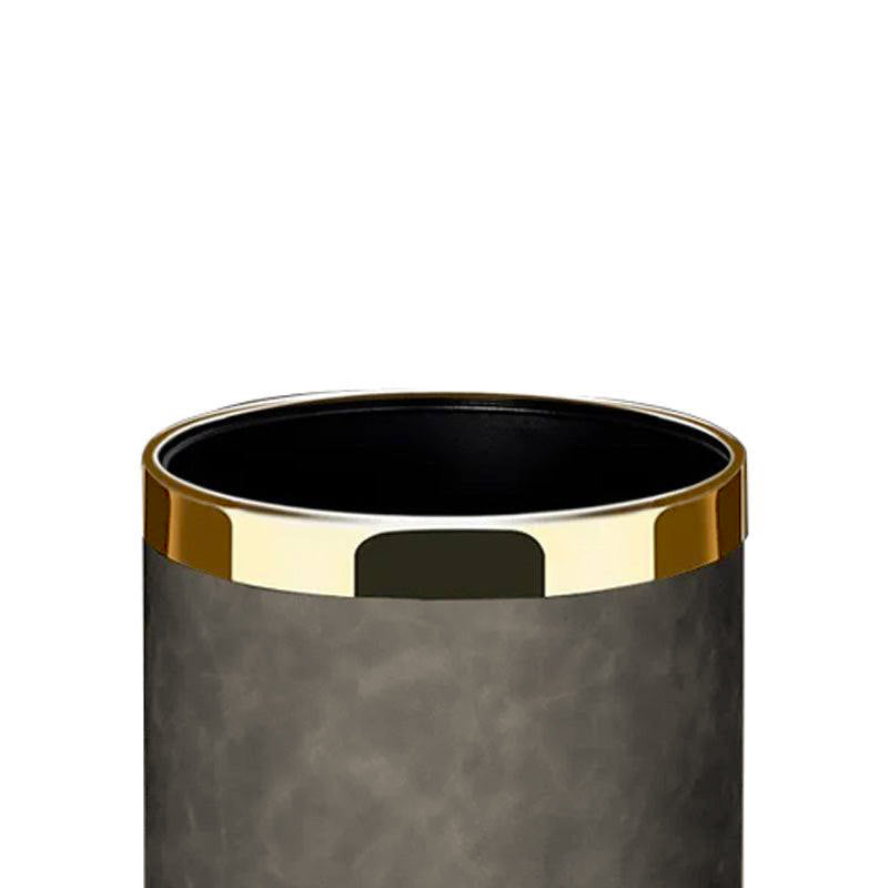 Textured Waste Bin 10L - Grey & Gold