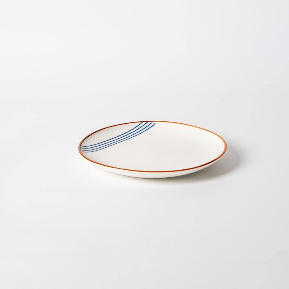 Enhabit Tide Quarter Plate - White & Blue