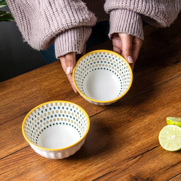 Enhabit Tuscan Dotted Small Bowls, Set of 2