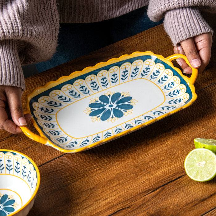 Enhabit Tuscan Floral Rectangular Serving Pan