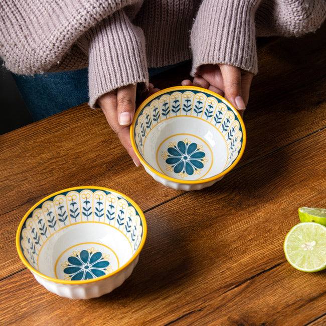 Enhabit Tuscan Floral Small Bowls, Set of 2