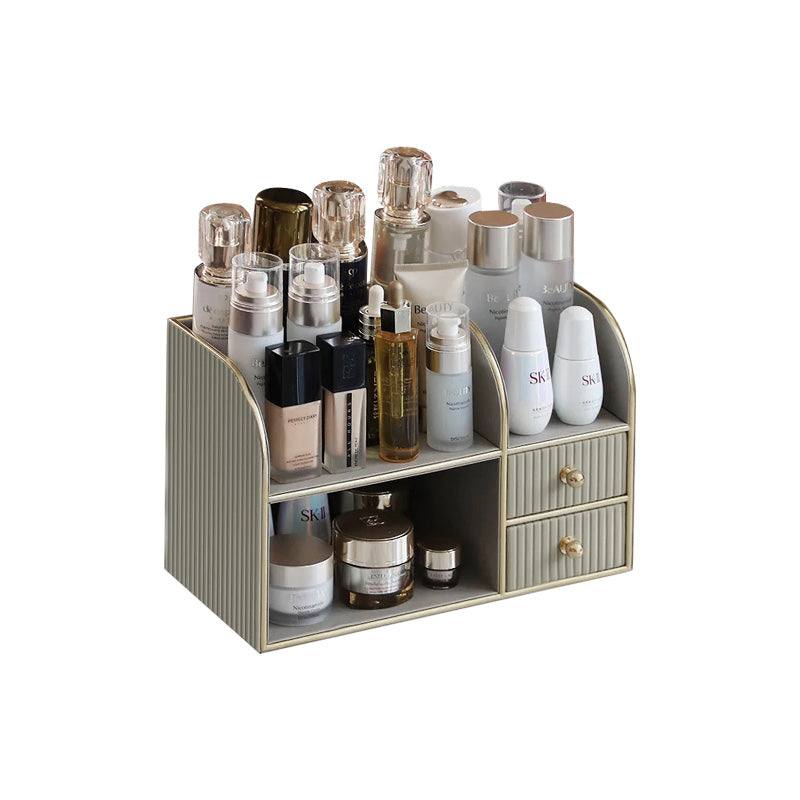 Enhabit Two-Tier Cosmetics Organiser with Drawers - Light Grey