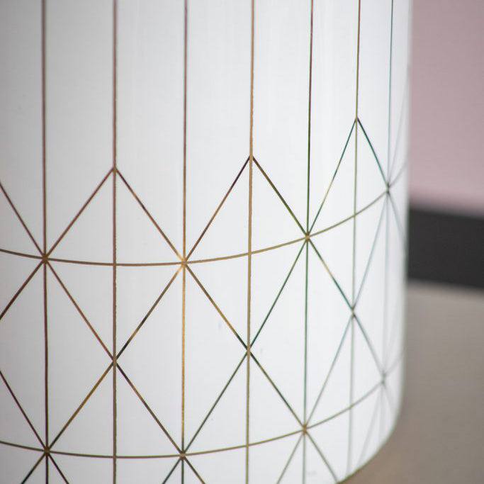 Enhabit Versa Ceramic Vase Large - White & Gold