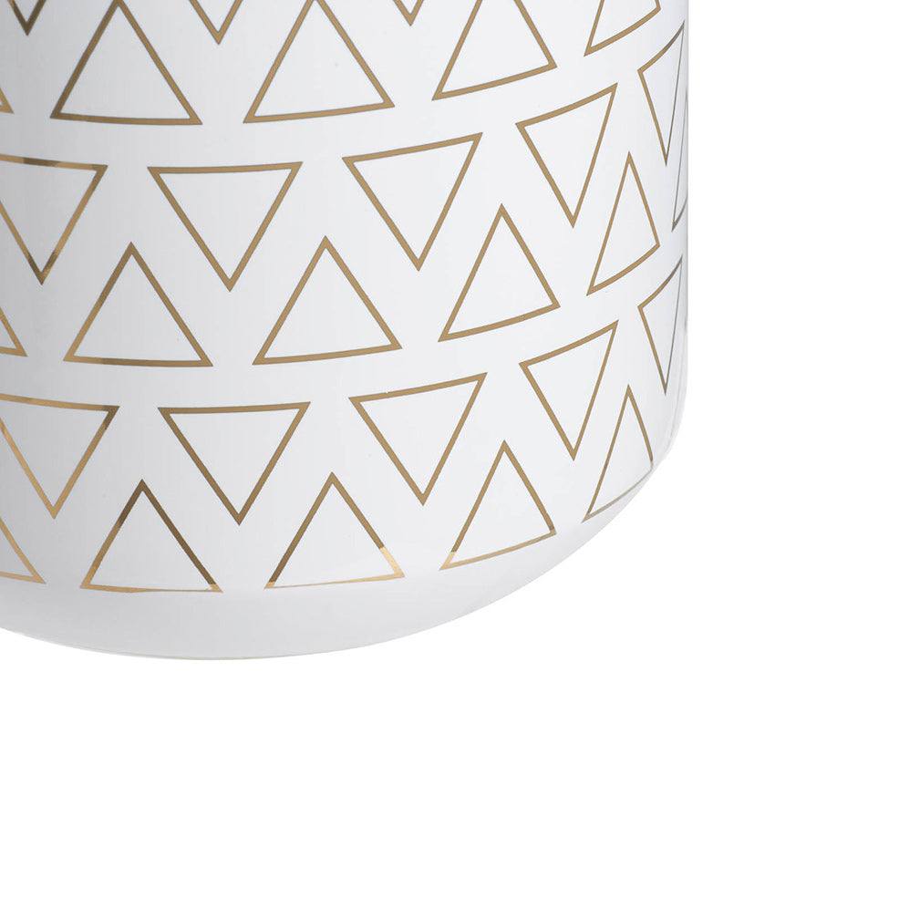 Enhabit Versa Ceramic Vase Medium - White & Gold