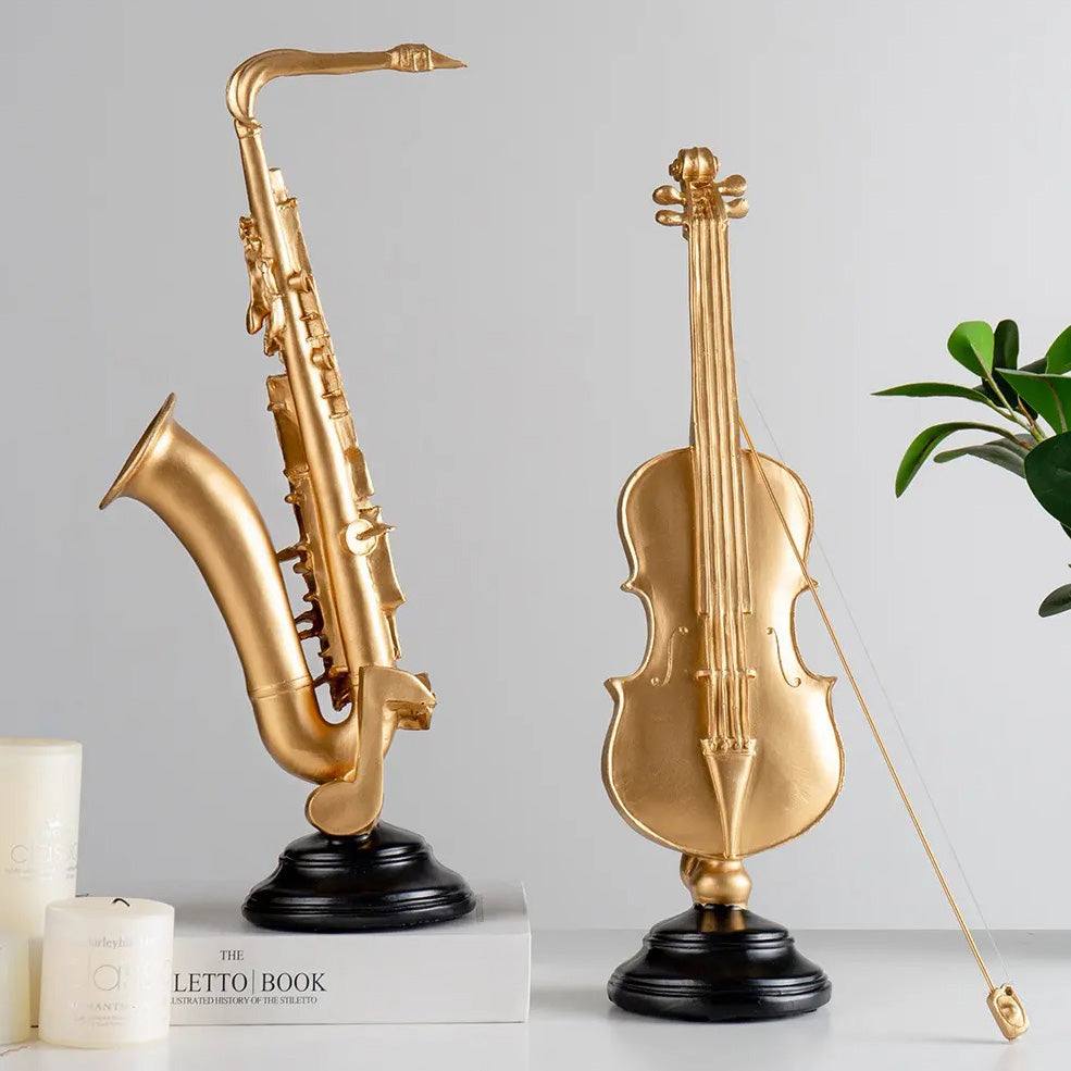 Enhabit Violin Decorative Accent - Gold