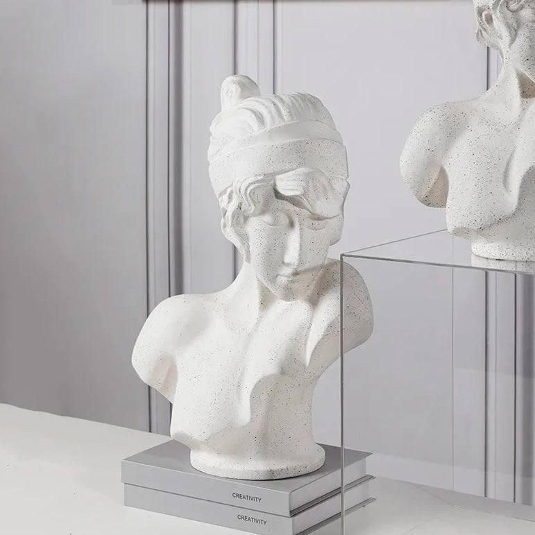 Enhabit Woman Bust Decorative Sculpture Large - Stone White