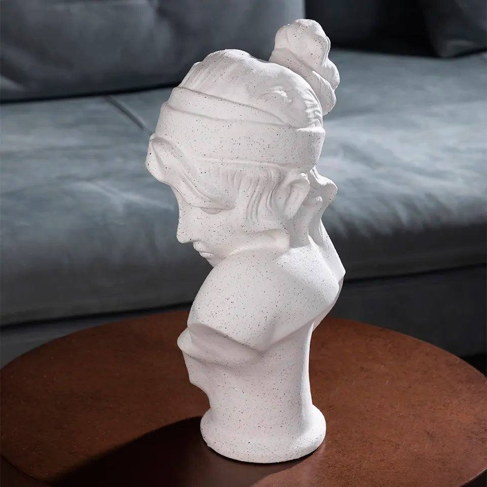 Enhabit Woman Bust Decorative Sculpture Large - Stone White