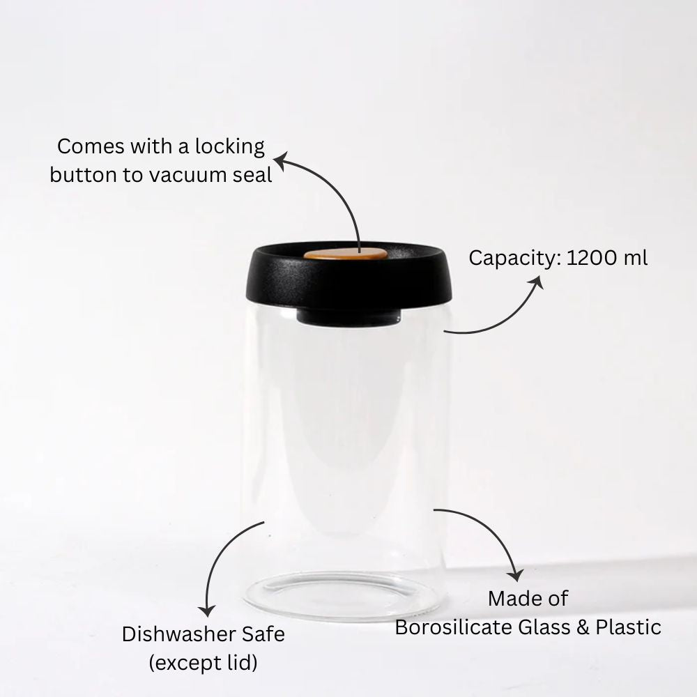 Vactop Borosilicate Storage Jar Large - Black
