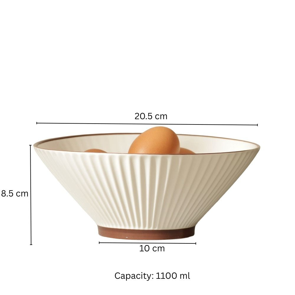 Vesper Serving Bowl - Cream Brown