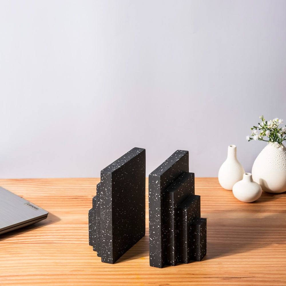 ESQ Living Accordion Bookends, Set of 2 - Speckled Black