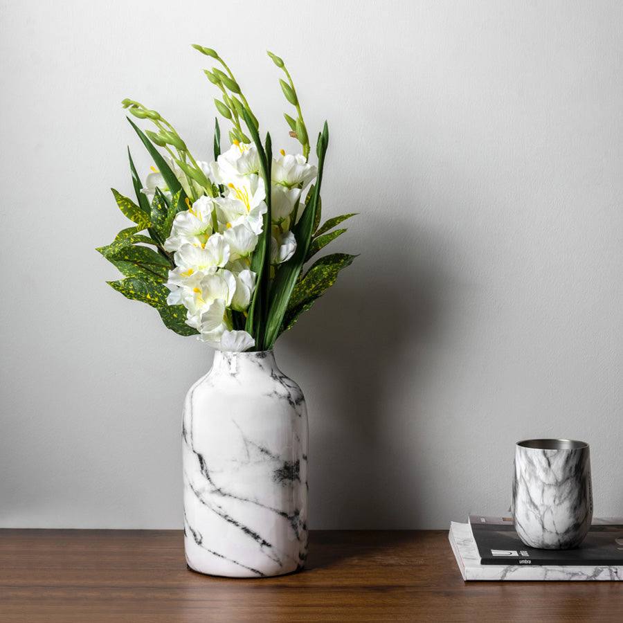 ESQ Living Alina Vase Medium - White Marble