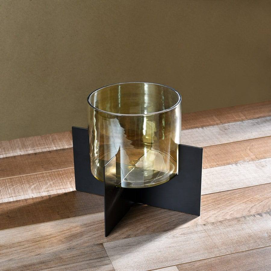 ESQ Living Anea Glass Hurricane - Black