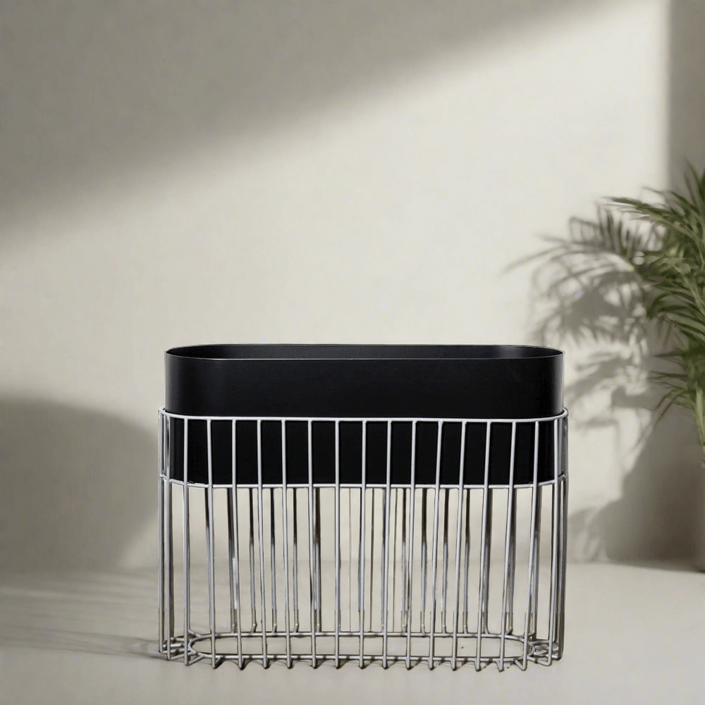 ESQ Living Arlo Indoor Metal Planter with Stand - Matte Black