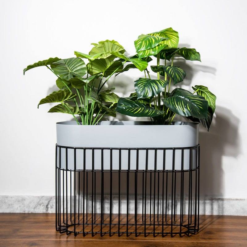 ESQ Living Arlo Indoor Metal Planter with Stand - Matte Grey