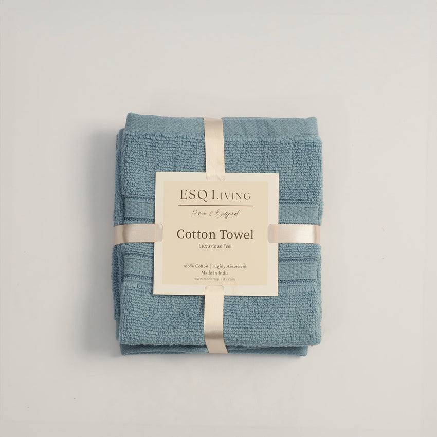ESQ Living Atelier Egyptian Cotton Face Towels, Set of 2 - Blue
