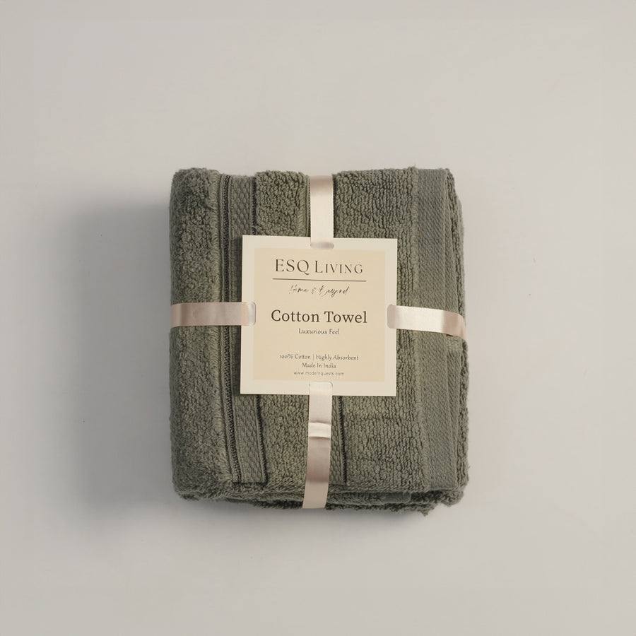 ESQ Living Atelier Egyptian Cotton Face Towels, Set of 2 - Dusty Olive