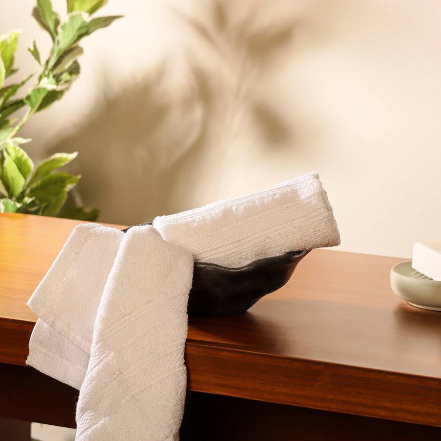 ESQ Living Atelier Egyptian Cotton Face Towels, Set of 2 - Ivory