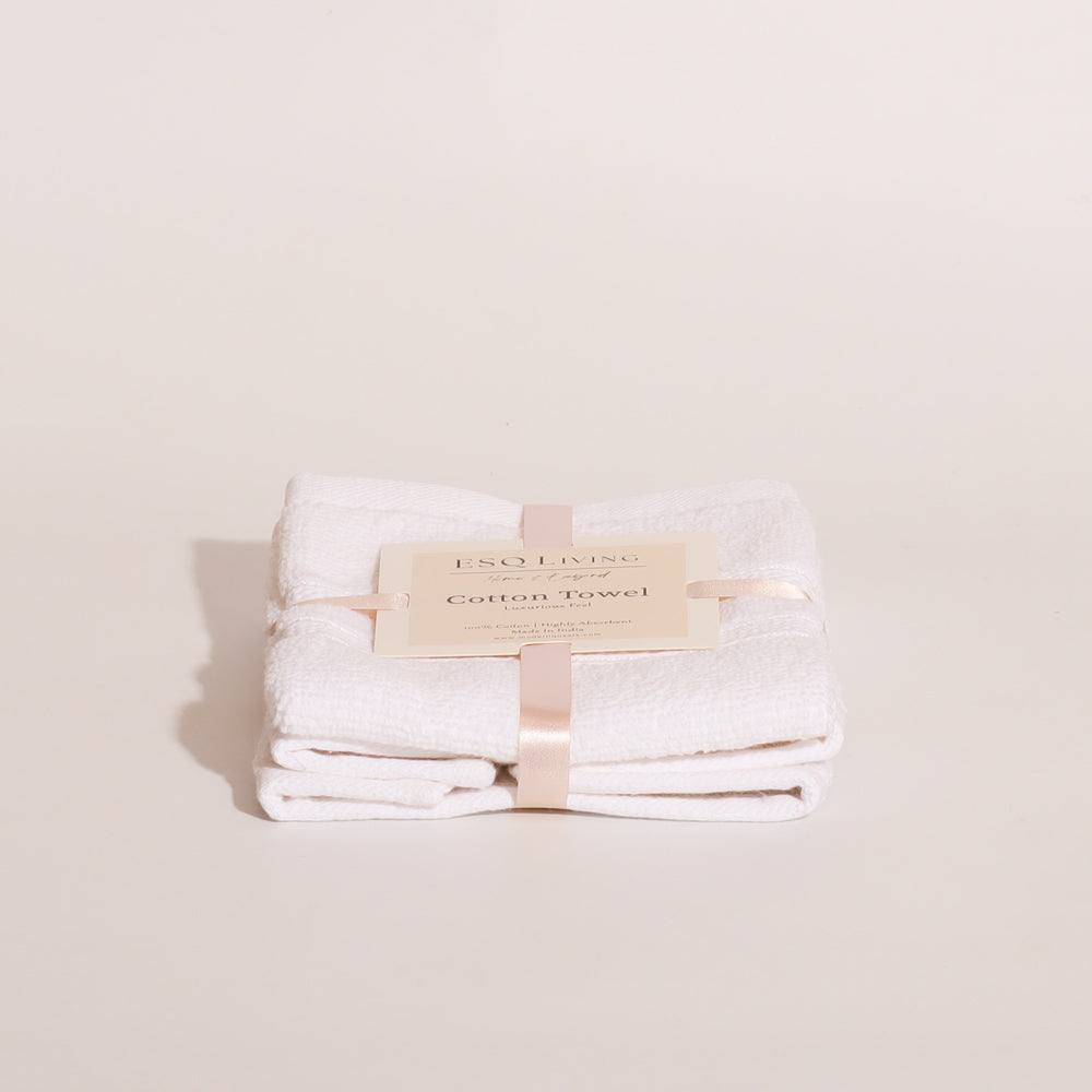 ESQ Living Atelier Egyptian Cotton Face Towels, Set of 2 - Ivory