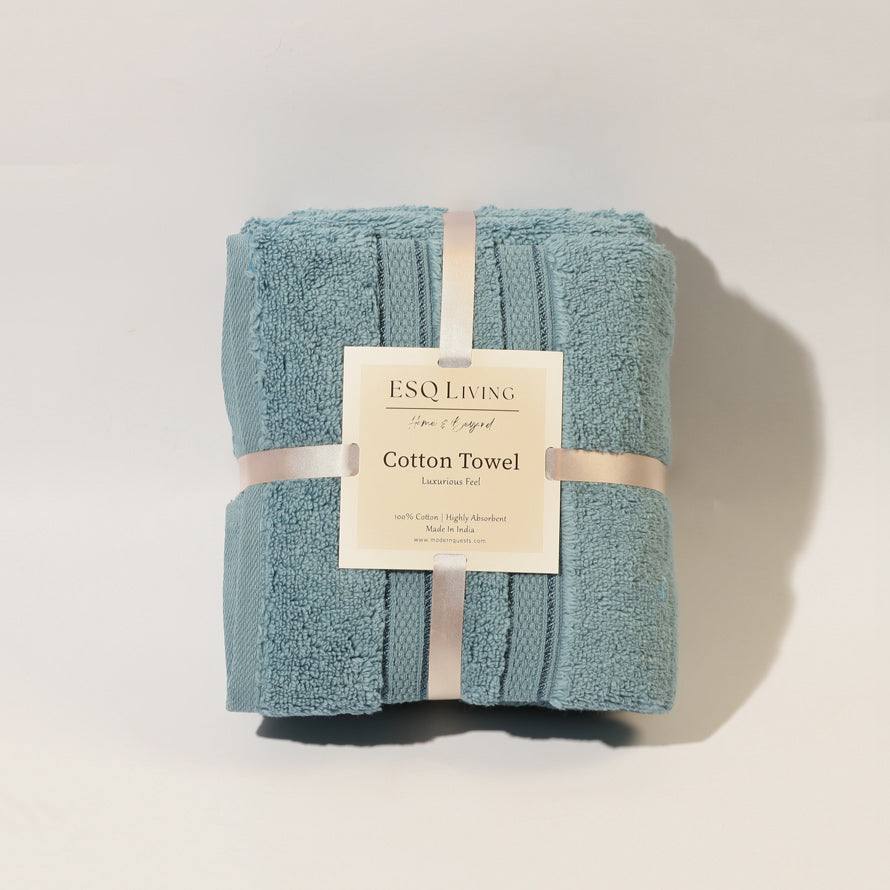 ESQ Living Atelier Egyptian Cotton Hand Towels, Set of 2 - Blue