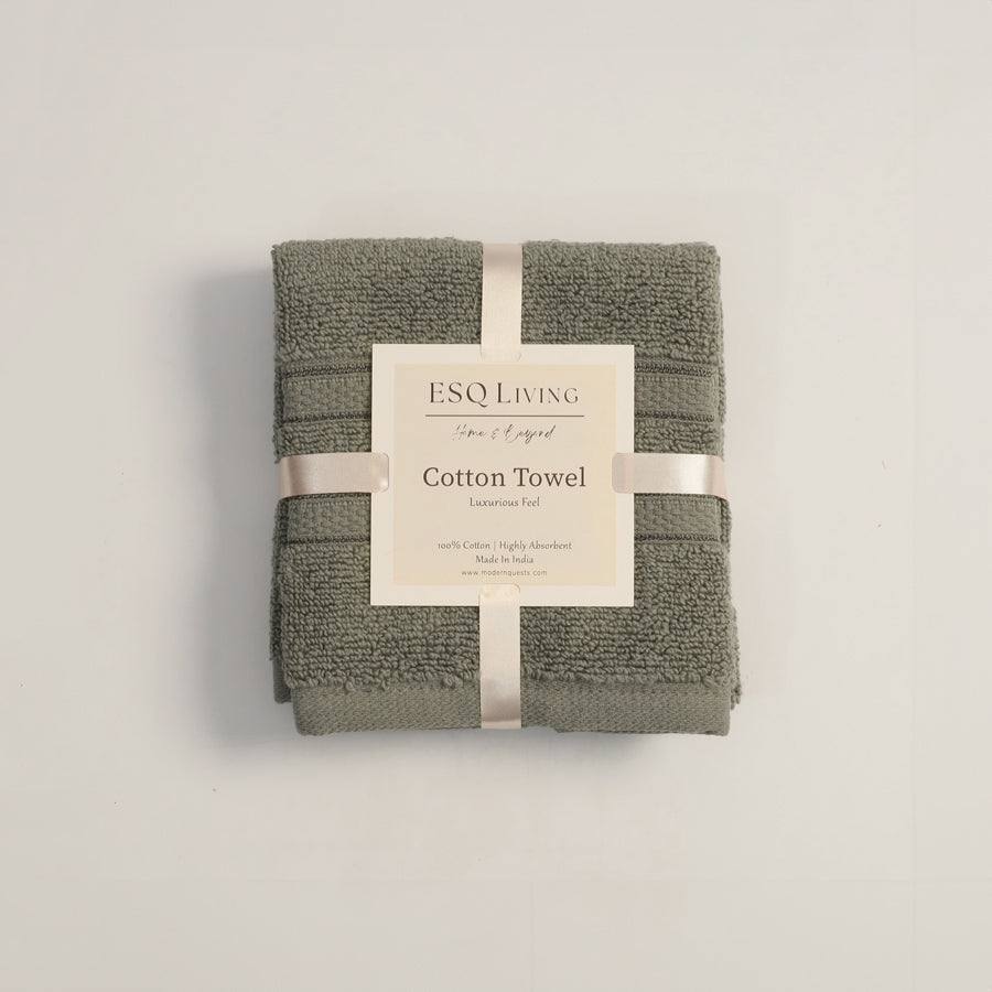 ESQ Living Atelier Egyptian Cotton Hand Towels, Set of 2 - Dusty Olive