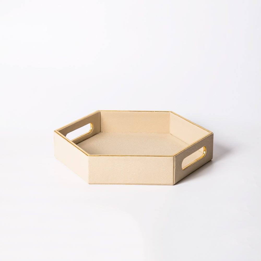 ESQ Living Barot Hexagon Tray - Ivory