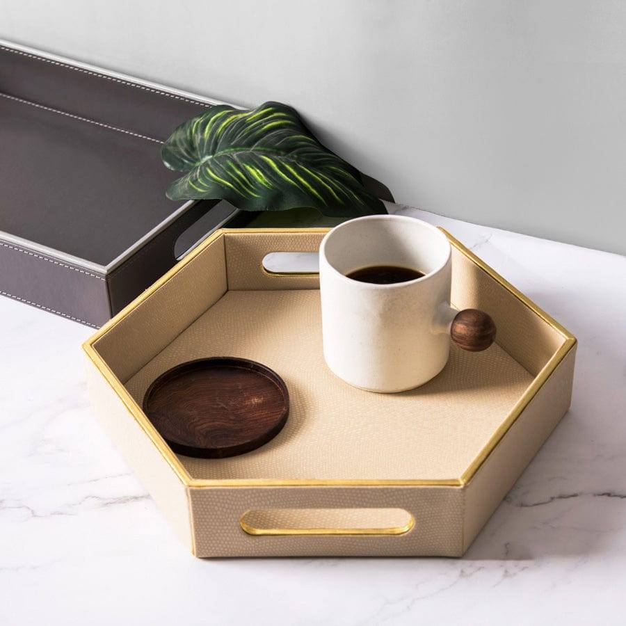 ESQ Living Barot Hexagon Tray - Ivory