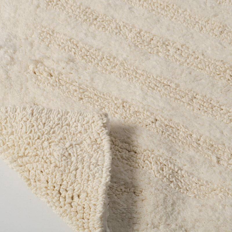 ESQ Living Chelsea Striped Reversible Tufted Bathmat - Ivory
