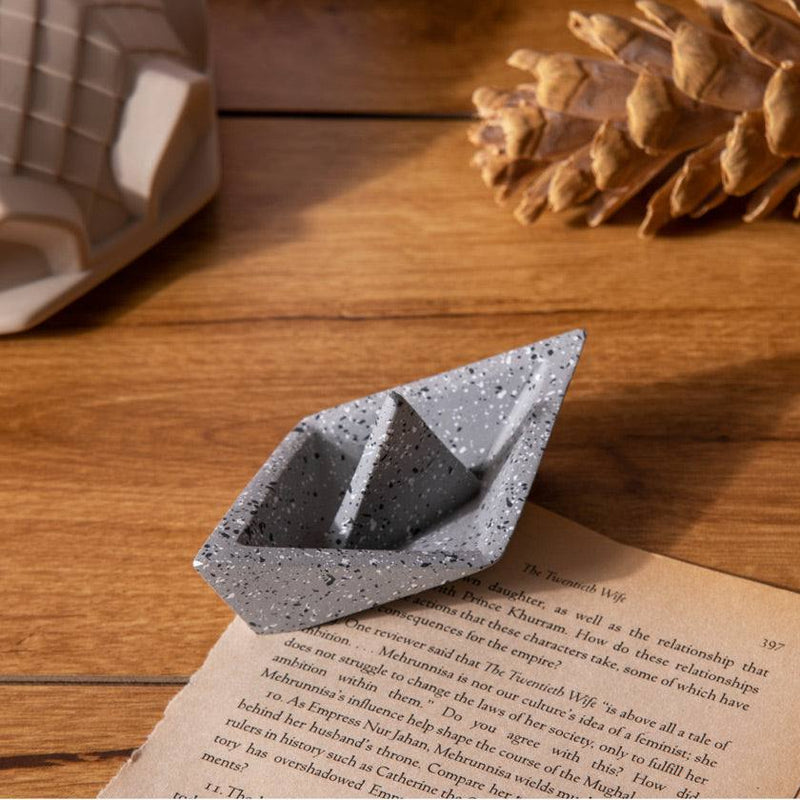 ESQ Living Concrete Boat Paperweight - Speckled Grey