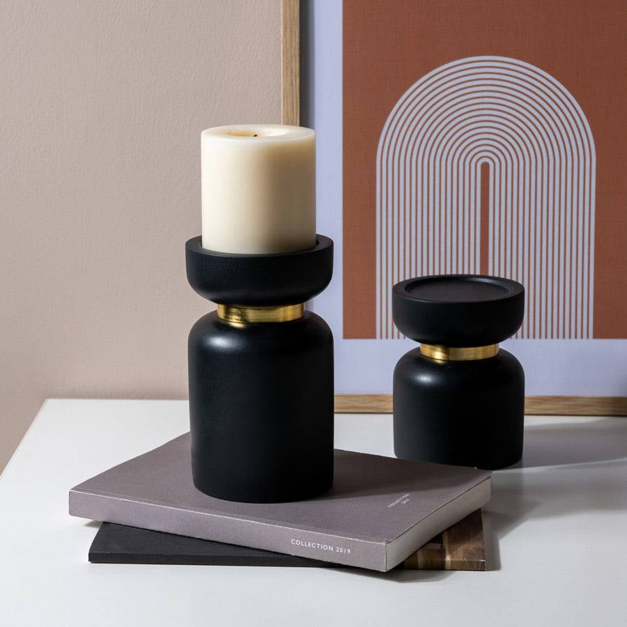 ESQ Living Concrete Candle Stand Large - Black