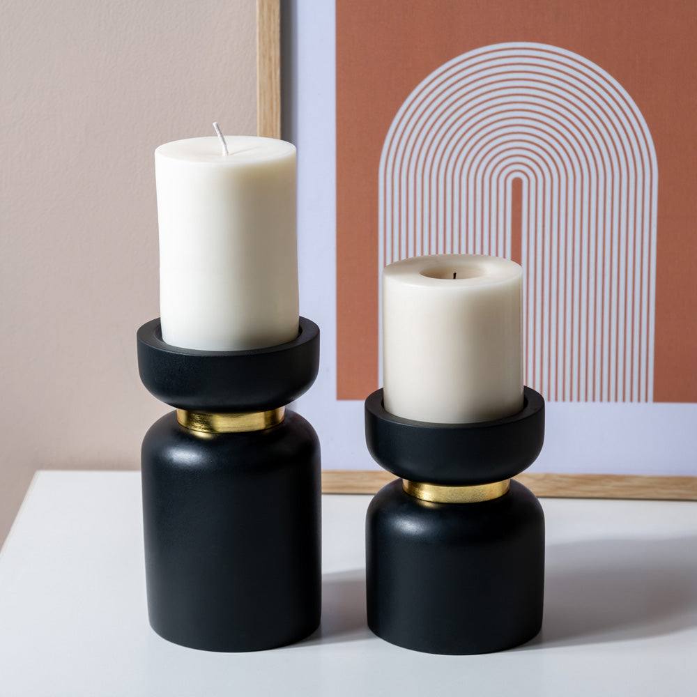 ESQ Living Concrete Candle Stand Large - Black