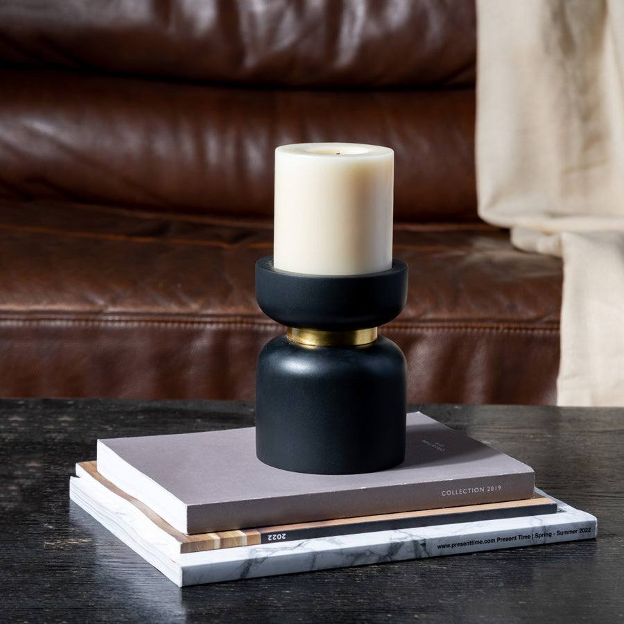 ESQ Living Concrete Candle Stand Medium - Black