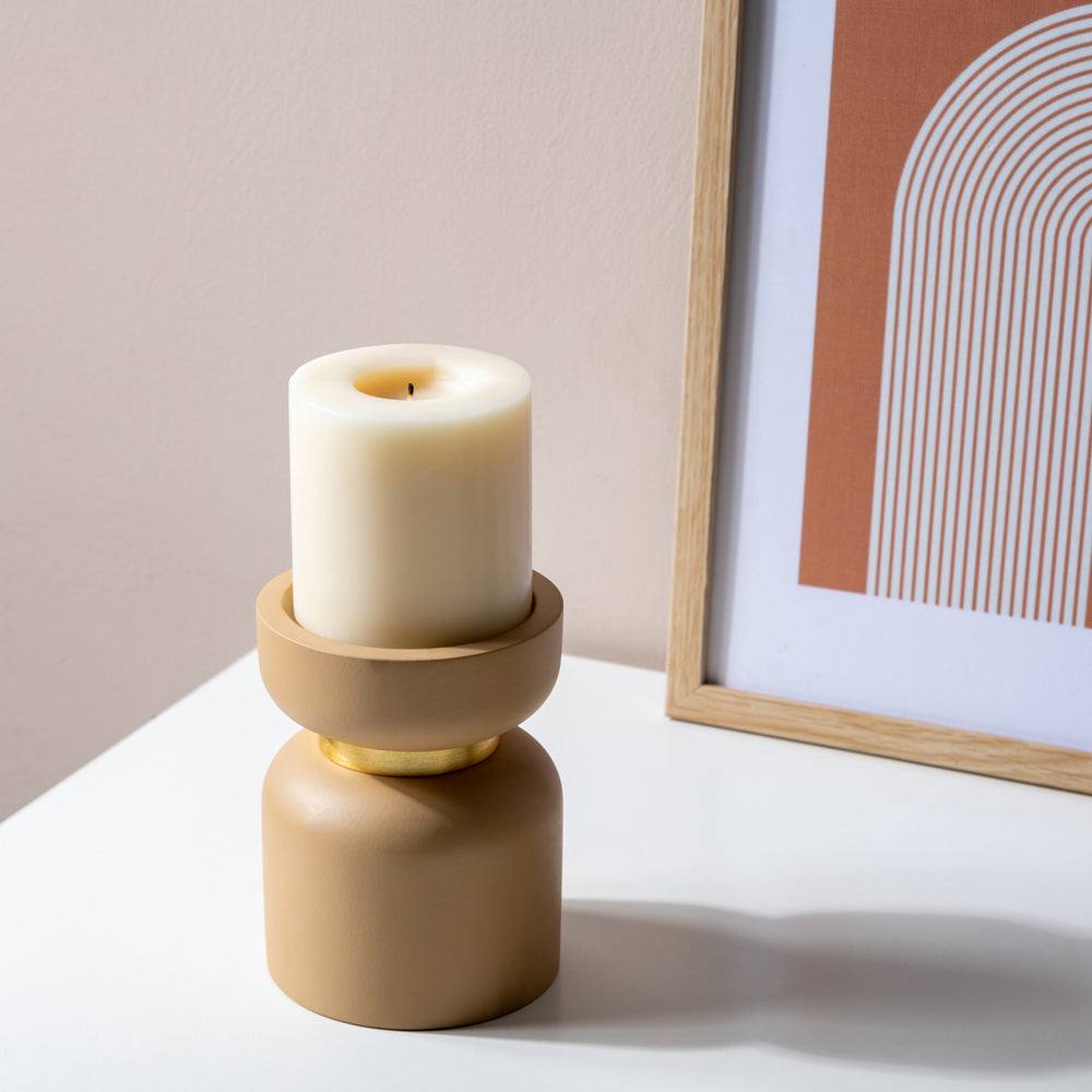 ESQ Living Concrete Candle Stand Medium - Taupe