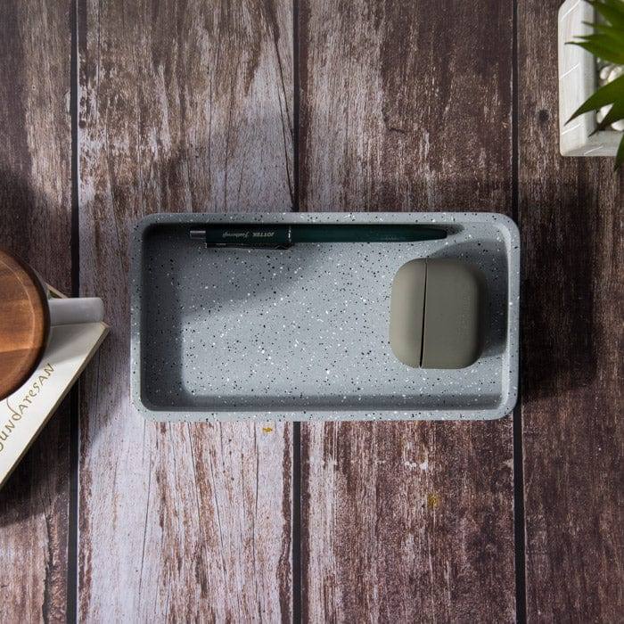 ESQ Living Concrete Valet Tray - Speckled Grey