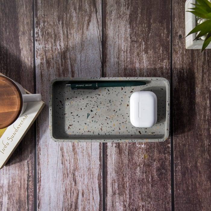 ESQ Living Concrete Valet Tray - Terrazzo Grey