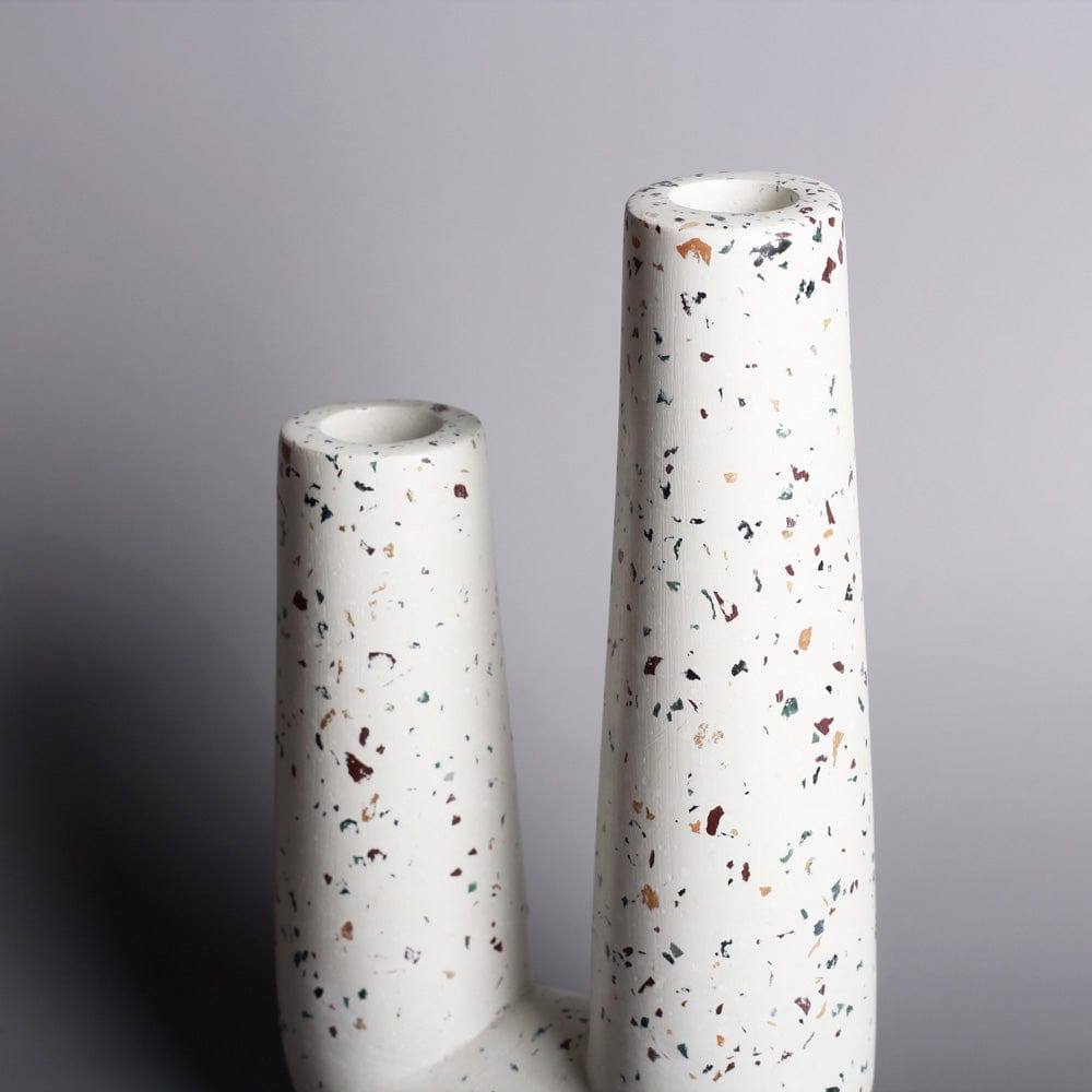 ESQ Living Curve Duo Vase - Terrazzo White