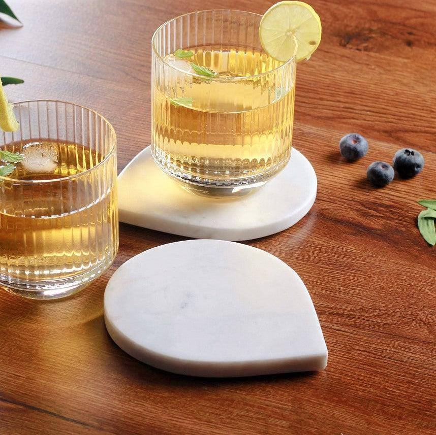 ESQ Living Drop Marble Coasters, Set of 4