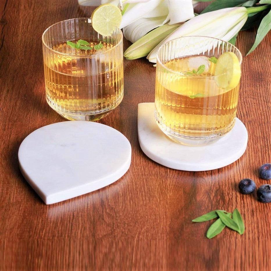 ESQ Living Drop Marble Coasters, Set of 4